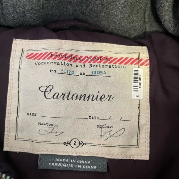 Anthropologie Cartonnier Purple Duffle Coat Down Filled Size 2. - Picture 5 of 6